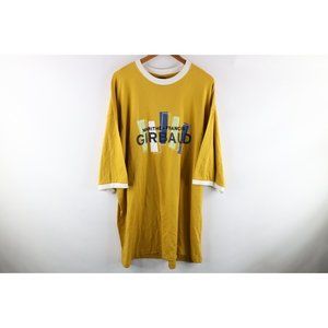 NOS Vintage 90s Marithe Francois Girbaud Mens Size 4XL Spell Out Ringer T-Shirt